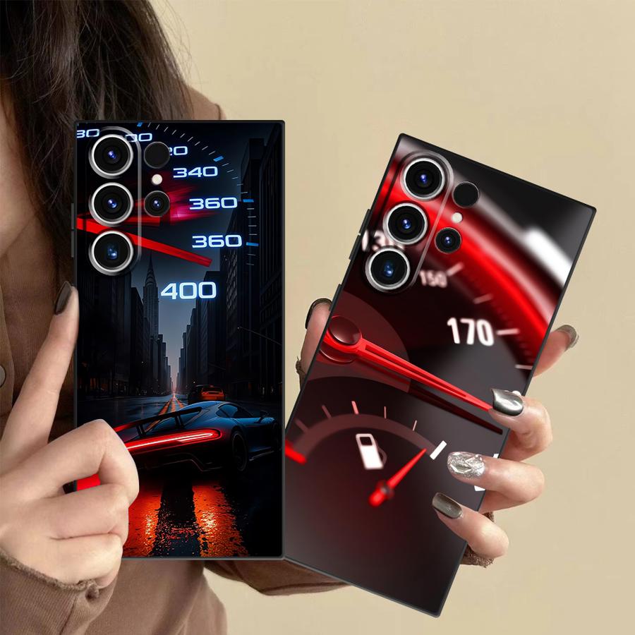Samsung Galaxy S24 - Kırmızı Araba Göstergeli Kılıf Samsung Galaxy